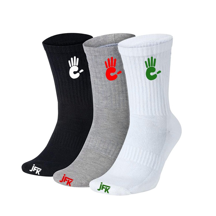 Palm socks in 3 shape colors