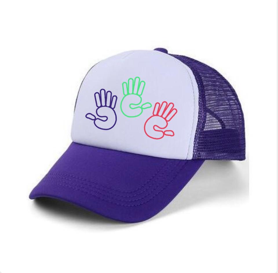 3 palm figure trucker hat