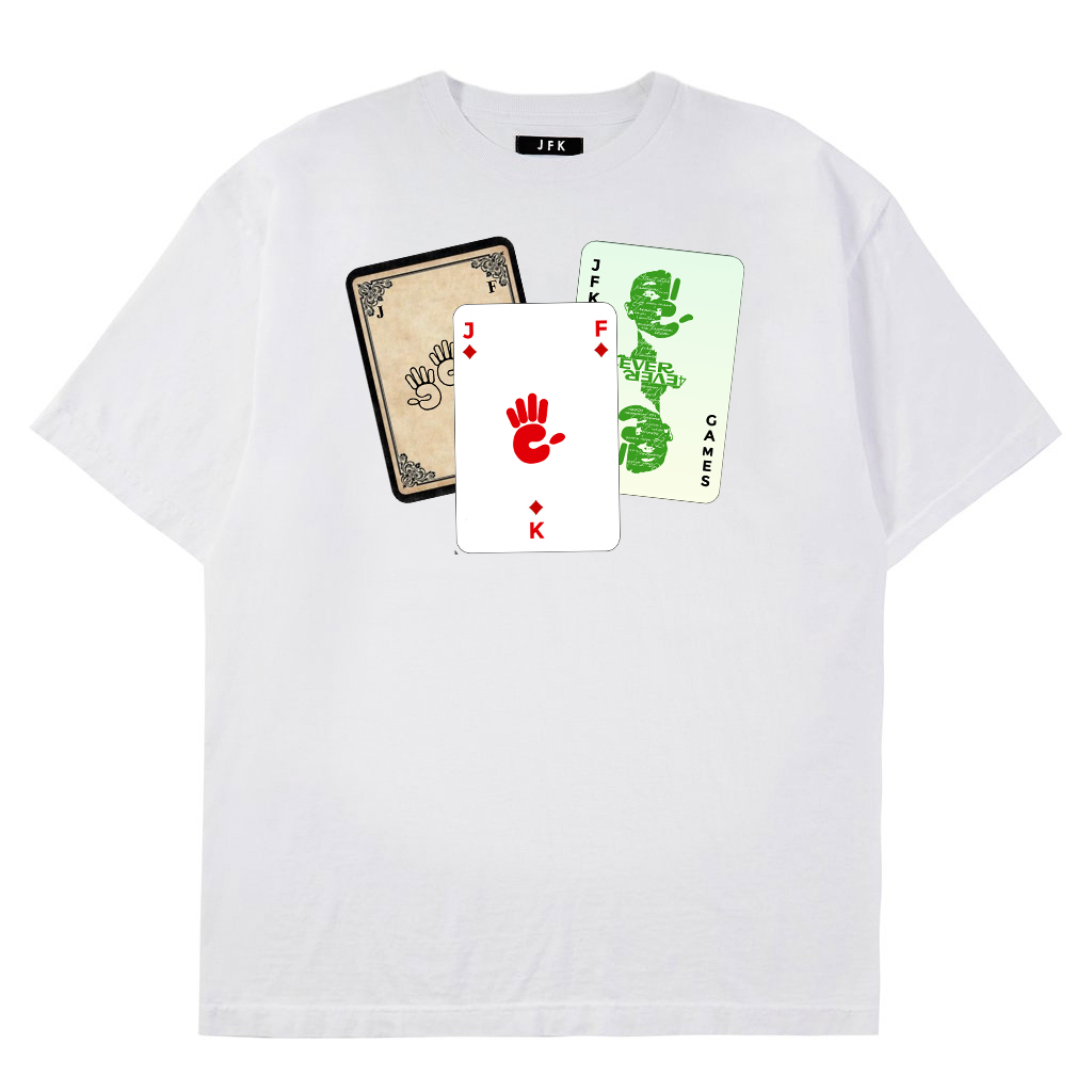 jfk cards design white tee