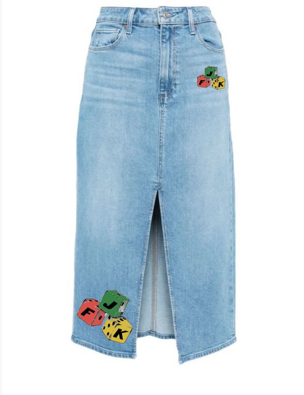 Jfk midi dice skirt blue denim